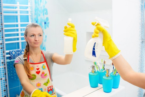 Professional steam carpet cleaning in a living room