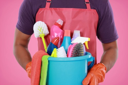 Mattress cleaning with vacuuming and fresh bedding in a bedroom